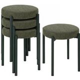 HOMCOM Set de 4 tabourets empilables, assise en mousse, 45 x 45 x 47,5