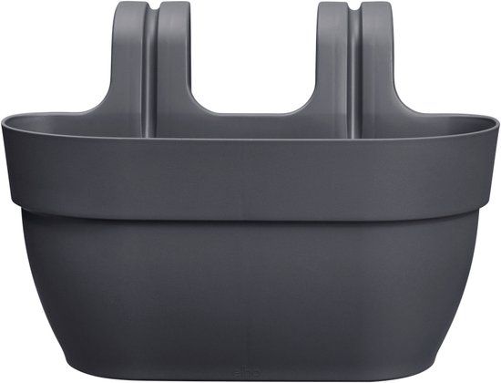 Elho Vibia Campana Easy Hanger M 36 - Balkonbak met Ophanghaken - 100% Gerecycled Plastic - Ø 36.0 x H 26.5 cm - Antraciet