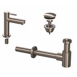 Ink Panda Ink 1A fonteinkraan opbouw met open waste en sifon Brushed nickel 9902405
