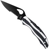 Spyderco Byrd Magpie BY25GPSBK Black 9Cr18MoV, Black White G10, partly serrated zakmes