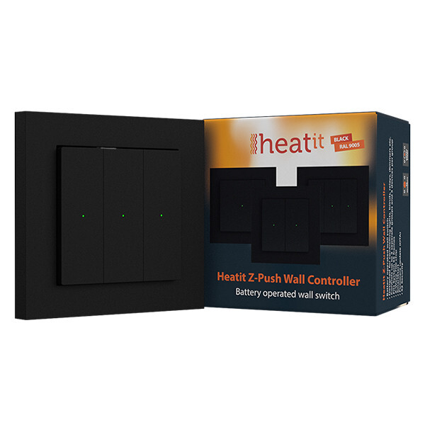 Heatit Heatit Z-Push | Wandschakelaar | Z-Wave Plus | Zwart