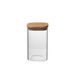 Icecat pot de rangement carré, verre et bambou, 540 ml