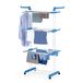 EasyMaxx kledingrek 3 planken met wielen - wit/blauw