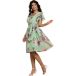 Goddiva Robe portefeuille à manches papillon femme Midi