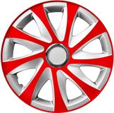 NRM - wieldoppen 14" - rood & zilver - set van 4 stuks