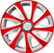 NRM - wieldoppen 14" - rood & zilver - set van 4 stuks