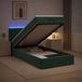 Prolenta Maison Exclusive Lit Ottoman avec matelas et éclairage LED, vert foncé, 90 x 190 cm, revêtement en velours