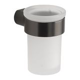 Gedy Pirenei tandenborstelhouder messing gesatineerd glas gun metaal