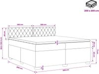vidaXL Boxspringbed met matras Donkergrijs 200 x 200 cm Fluweel