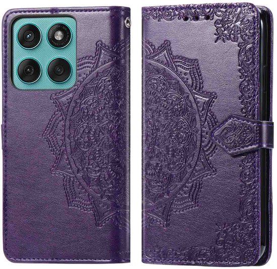 imoshion Mandala Bookcase - Geschikt voor Motorola Edge 60 Fusion - Paars