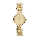 Fossil Carlie dameshorloge, kwarts, roestvrij staal, goud