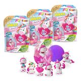 INKEE Surprise Bath Bomb Unicorn - 3er Set Magische Badebomben Kinder mit Überraschung, 3x Badekugeln kinder mit Einhorn Spielzeug