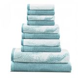 Premium Kwaliteit 100% Katoen Marmeren Effect 10-Delige Toiletset