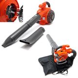 Mannaco 3-in-1 bladblazer, bladzuiger en shredder met 1 pk en 26ccm benzineaandrijving, inclusief 50L opvangzak