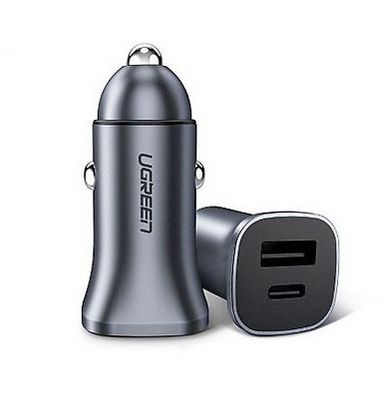 UGREEN Auto Oplader - USB-C - 18W - Quick Charge 4 - Zwart