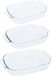 Excellent Houseware Ovenschalen 3-delige set - glas - ovaal - 2/ 2.7/ 3.8 Liter - vaatwasser bestendig