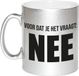 Bellatio Decorations Verjaardag cadeau mok - zilver/zwart - grappige tekst - 330 ml - keramiek