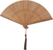 Merkloos / Sans marque Bamboe handwaaier Vintage Fan Houten Hand Fan Bruiloft Bridal Party gevallen (bruin)