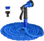 Merkloos 15 m flexibele uitbreidbare tuinslangpijp met 8 patronen sproeikop - lekvrije zwaar belastbare waterslang voor tuin - blauw