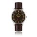 Philipp Blanc Nyon Montre Homme Cuir Brun Argenté Blanc Analogique Quartz