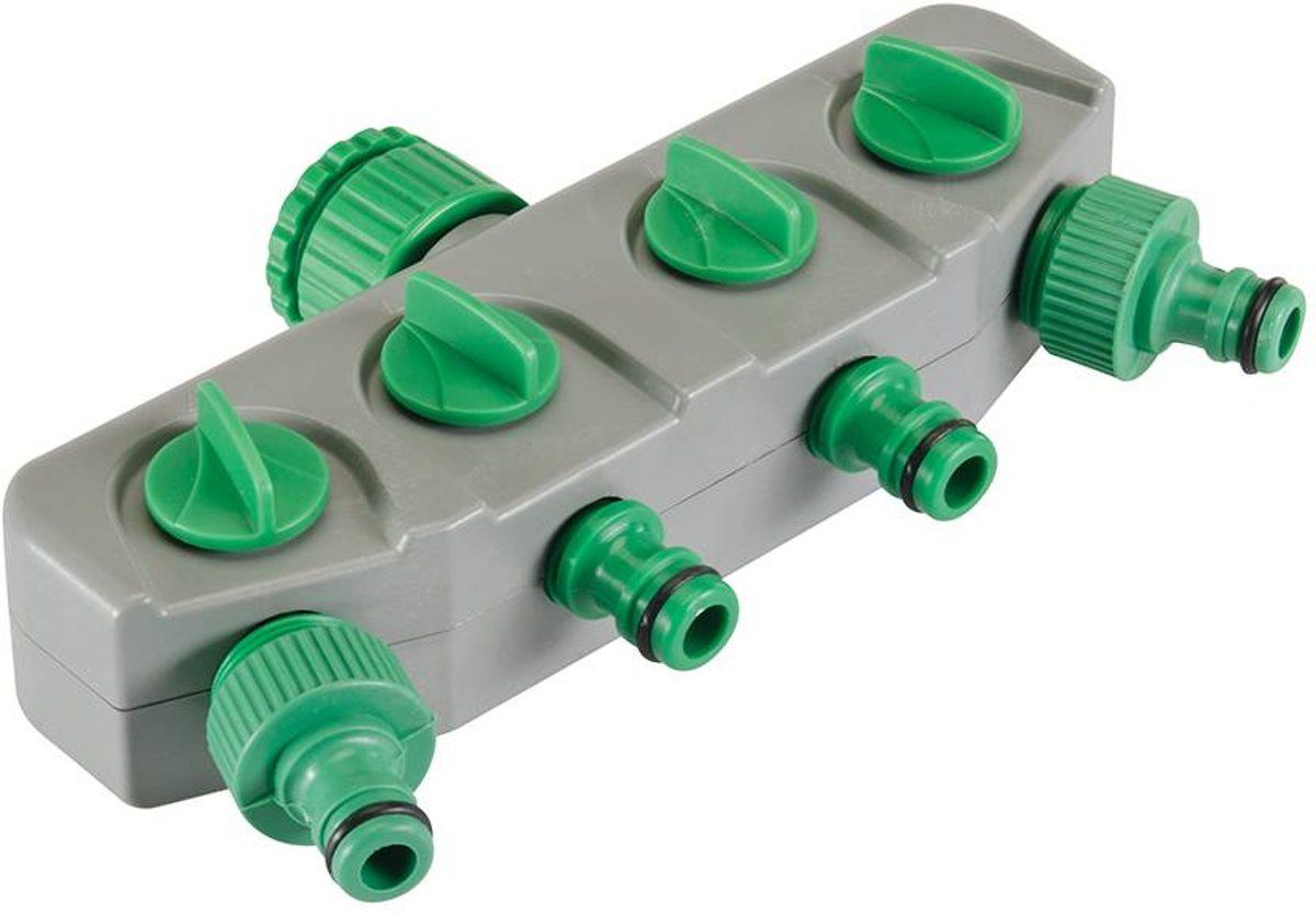 Silverline 4-weg Waterverdeler / Water Koppeling Schakelbaar