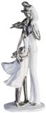 Gilde handwerk Decoratie beeld Polysculptuur “Family Happiness” wit/zilver H 37 cm Polyresin