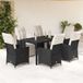 Maison Exclusive - Salon de jardin 7 pièces avec coussins, polyrotin noir