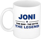 Bellatio Decorations naam cadeau mok - Joni - man myth legend - koffiemok - 300 ml - collega - vaderdag