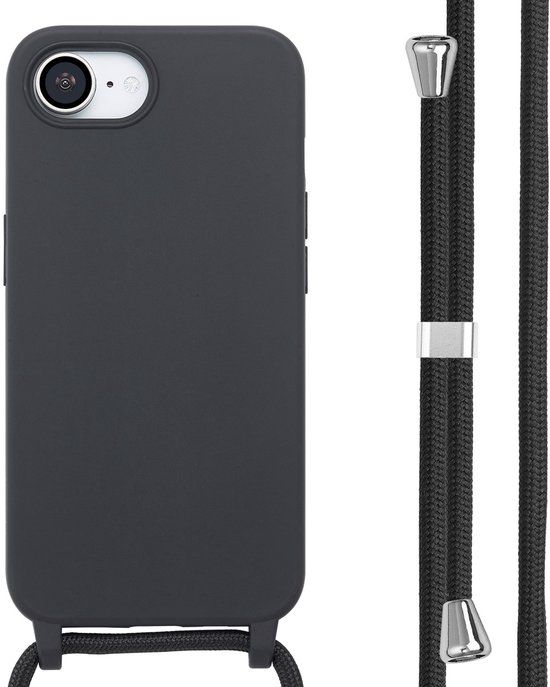 imoshion Siliconen hoesje met koord voor de Apple iPhone 17e / 16e - Zwart