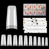 Goodbitz® Nageltips Ballerina Coffin 500 stuks Naturel Half Cover Kunstnagels