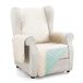 Martina Home Bankhoes gewatteerd, omkeerbaar, barnsteen, 1-zits, beige/aquamarijn