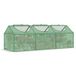 Mini serre de jardin 3 fenêtres enroulables, couverture PE haute densité 140 g/m², dimensions 180x60x60 cm, vert foncé. Serre tunnel extérieur pour plantes, protection culture légumes.