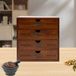 Boîte de rangement 4 tiroirs organisateur de bureau vintage autoportant, organisateur de bijoux 24,5x17,5x24,5cm, convient salons chambres coucher bureaux etc