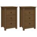 VidaXL Nachtkastjes 2 stuks Grenenhout Honingbruin 40x35x61,5 cm