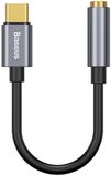 Baseus Stevig USB C Male naar 3.5mm Aux Jack Plug Female - met DAC Chip - Space Gray