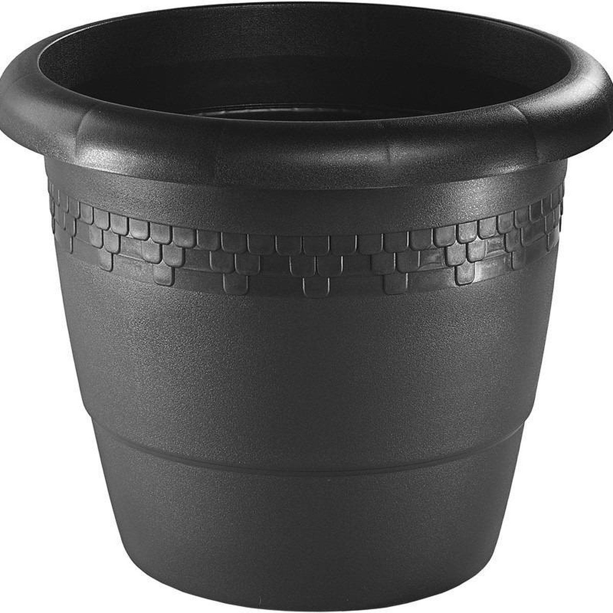 Hega hogar Bloempot/plantenpot antraciet kunststof diameter 60 cm - Hoogte 43 cm - Buiten gebruik