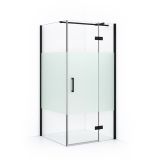 Maxaro Douchecabine Diamond 100x90cm 8mm Helder Veiligheidsglas met Matte Strook Mat Zwart