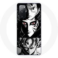 Maniacase Hoesje voor Samsung Galaxy S20 FE Sangoku Naruto Luffy één stuk Dragon Ball Z zwart wit achtergrond anime manga