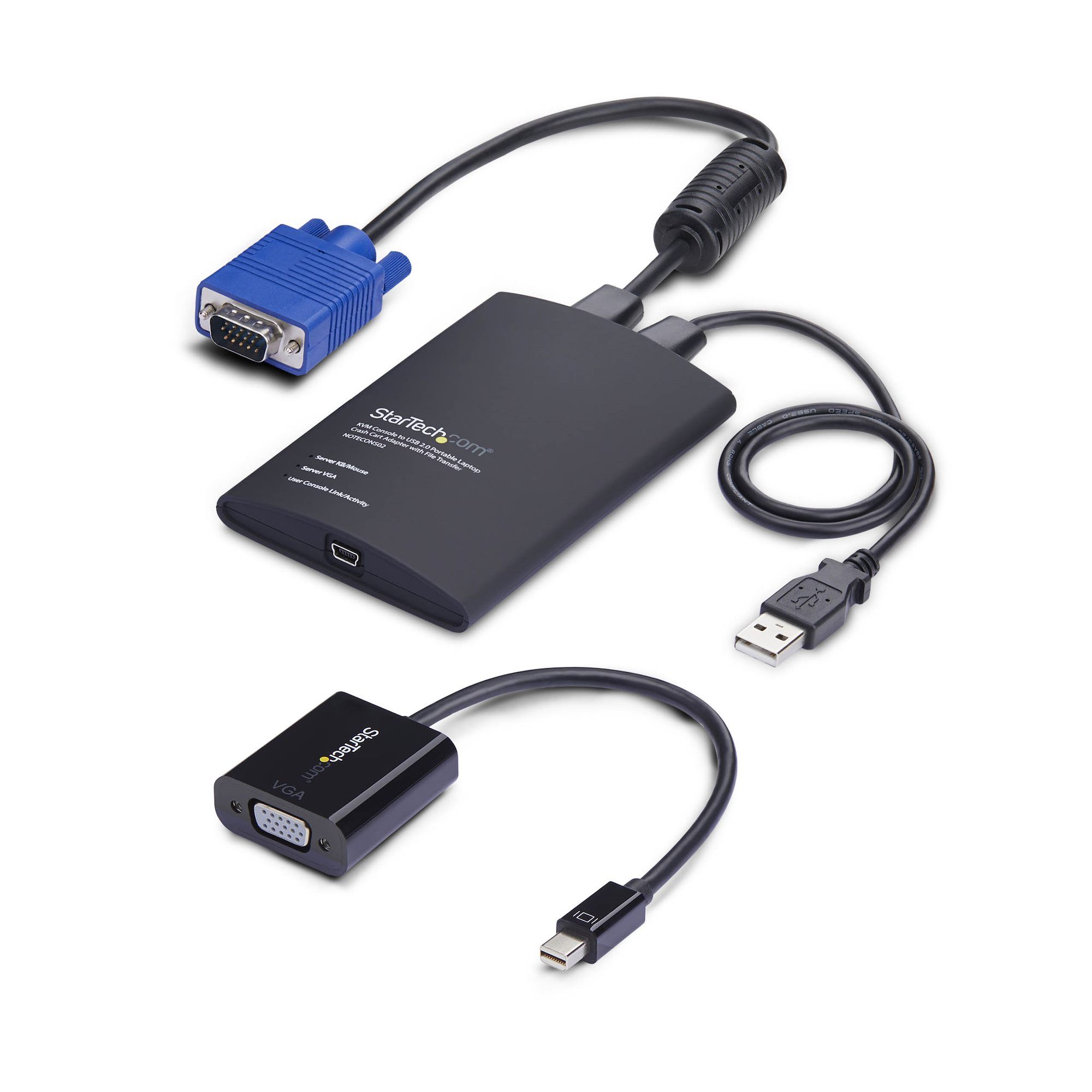 StarTech.com Draagbare Laptop Crash Cart Adapter, USB/VGA/Mini DisplayPort KVM Console, Bestandsoverdracht & Video-opname, Voor rack server/PC/ATM/kiosk, TAA
