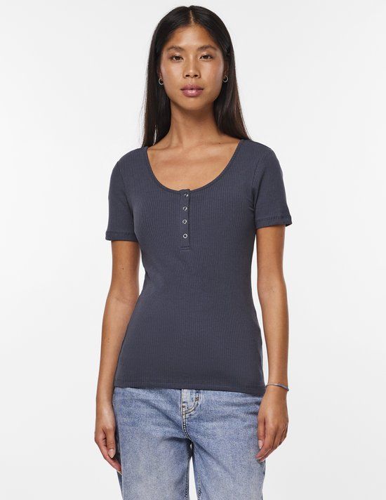 PIECES PCKITTE SS TOP JRS NOOS BC T-shirt Dames Blauw Maat S - 17101439