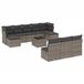 vidaXL 10-delige Loungeset met Kussens, Poly Rattan, Grijs