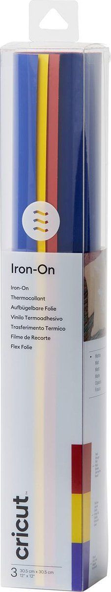 CRICUT Everyday Iron-On Sampler 3-pak 30cm x 30cm Speelkamer - Blauw, Geel, Rood