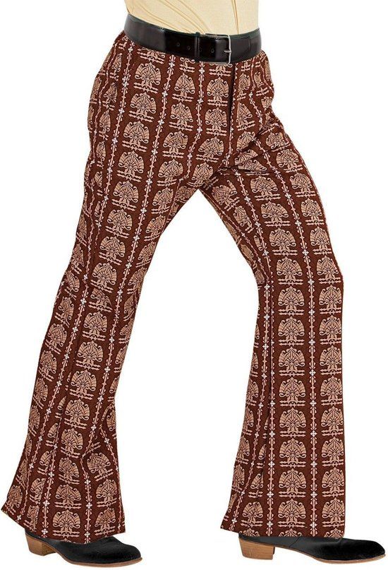 Widmann Hippie Kostuum Groovy Gandalf 70s Heren Broek Oldschool Man Small / Medium Carnaval kostuum Verkleedkleding
