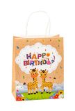 K3T Geschenkzakjes van kraftpapier VERJAARDAG, 6-pack, medium