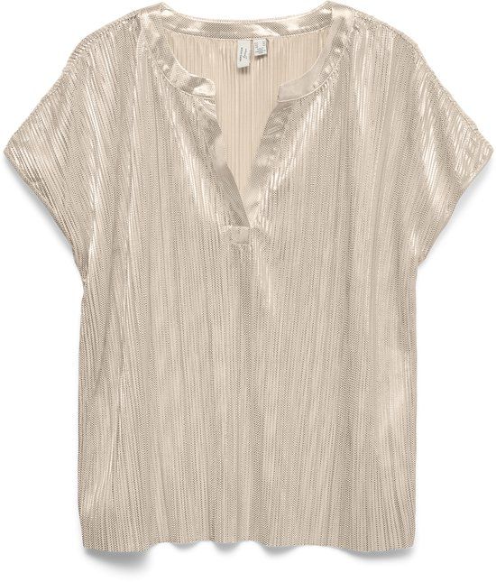 VERO MODA VMKUVI S/S V-NECK TOP JRS BTQ NL Dames Blouse XL Zilver