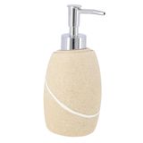 Tendance Pebble Zeeppompje/dispenser - wit - steen look - 9 x 17 cm