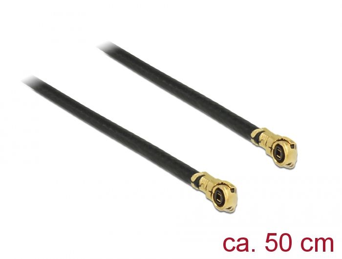 DeLOCK 89646 - Kabel - 0,5 m - Goud, Zwart