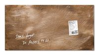 SIGEL GL267 Premium glazen magneetbord 91 x 46 cm motief Used-brons hoogglanzend, SGS getest, eenvoudige montage, incl. 3 sterke magneten, Artverum