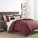 Eddie Bauer Omkeerbaar beddengoed, buffalo plaid woondecoratie voor alle seizoenen, katoen, rood/zwart, kingsize