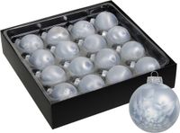 Othmar Decorations Luxe kleine kerstballen - 32x st - 4 cm - wit/grijs - glas - ice finish